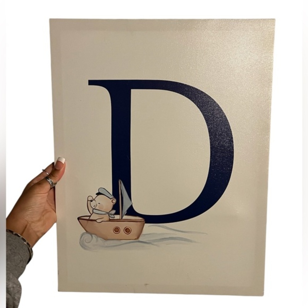 Nautical Canvas Art with Letter D